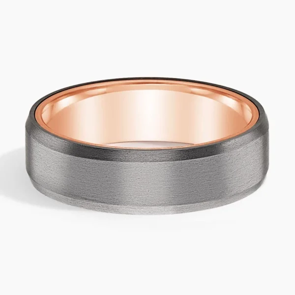 Endeavor 6.5mm Wedding Ring in Tantalum and 14K Rose Gold – Image 2