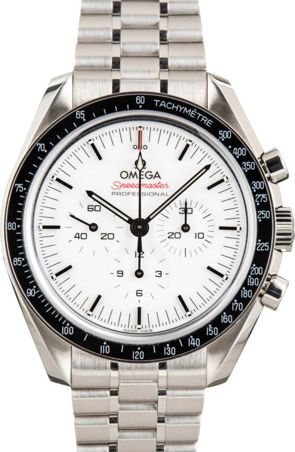 Mens Omega Speedmaster Moonwatch White Index Dial – Image 2