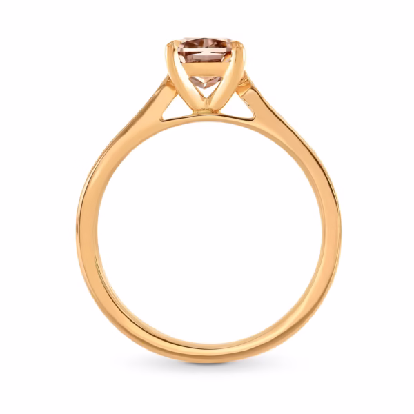 Fancy Brown Cushion & Pave Side-stone Diamond Ring – Image 3