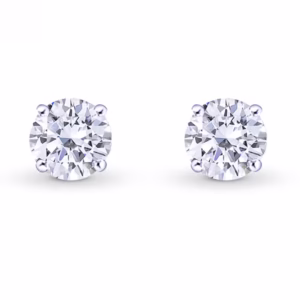 GIA, Round Brilliant Diamond Stud Earrings
