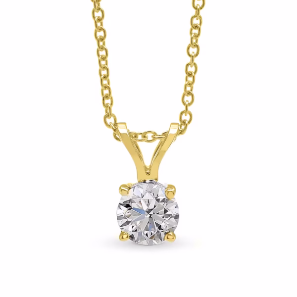 White Round Diamond Solitaire Pendant – Image 2