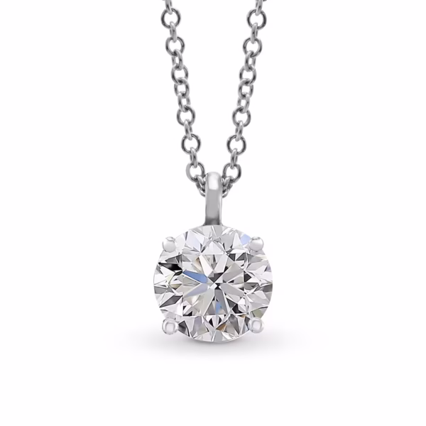 Round Solitaire Diamond Pendant – Image 2