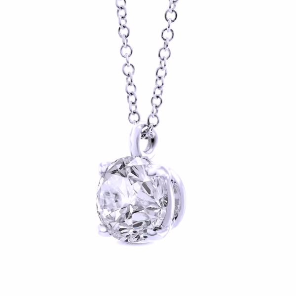 Round Solitaire Diamond Pendant – Image 3
