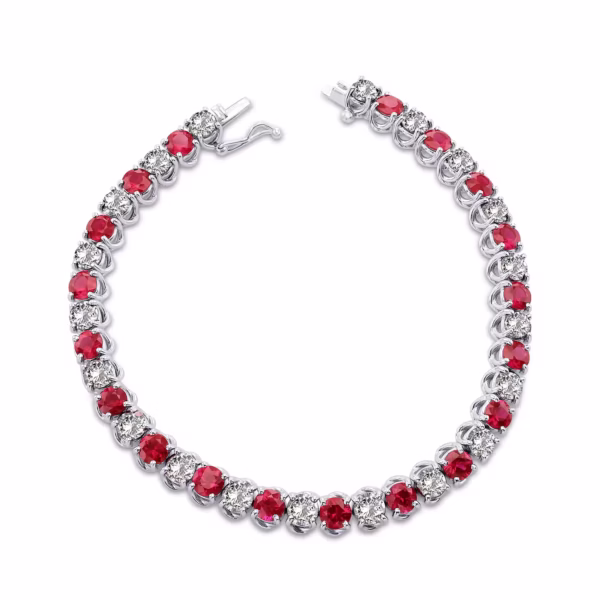 Diamond & Ruby Tennis Bracelet – Image 2