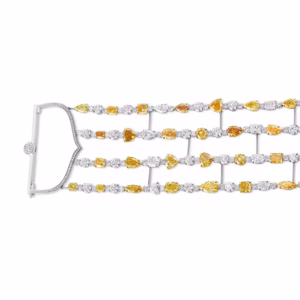 Mix Color and White Diamond Bracelet. GIA