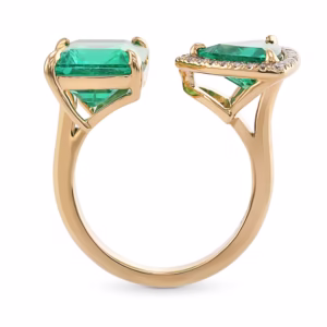 Emerald Two-stone Cuff Ring