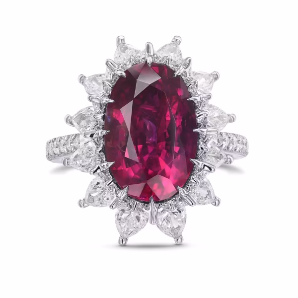 Extraordinary Oval Ruby and Diamond