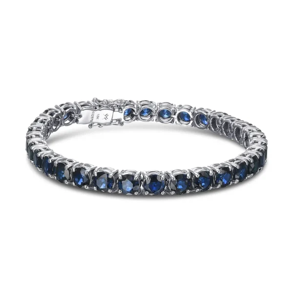 Classic Round Sapphire Tennis Bracelet – Image 3