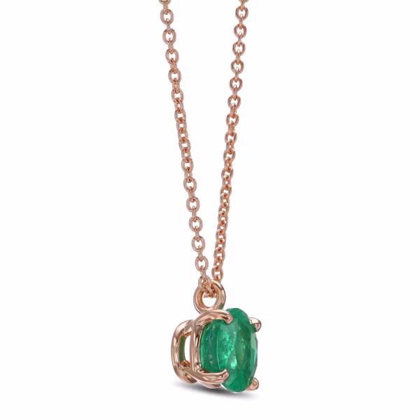 Round Emerald Solitaire Pendant - Image 2