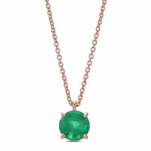 Round Emerald Solitaire Pendant