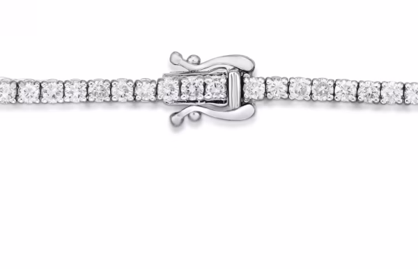 Colorless Round Brilliant Diamond Tennis Bracelet – Image 5