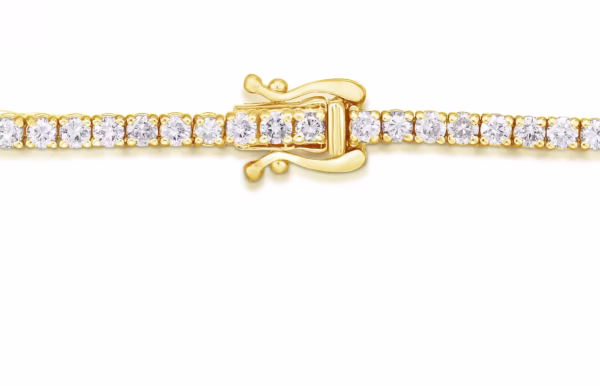Colorless Round Brilliant Diamond Tennis Bracelet – Image 7