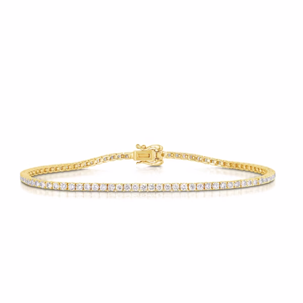 Colorless Round Brilliant Diamond Tennis Bracelet – Image 6