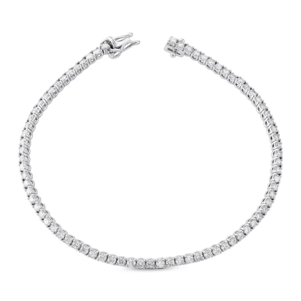 Colorless Round Brilliant Diamond Tennis Bracelet – Image 4