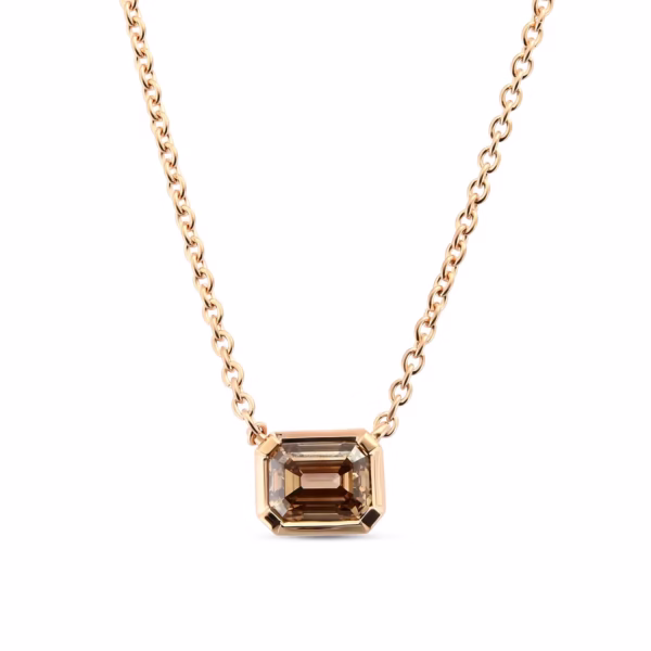Fancy Brown Diamond Solitaire Bezel Pendant
