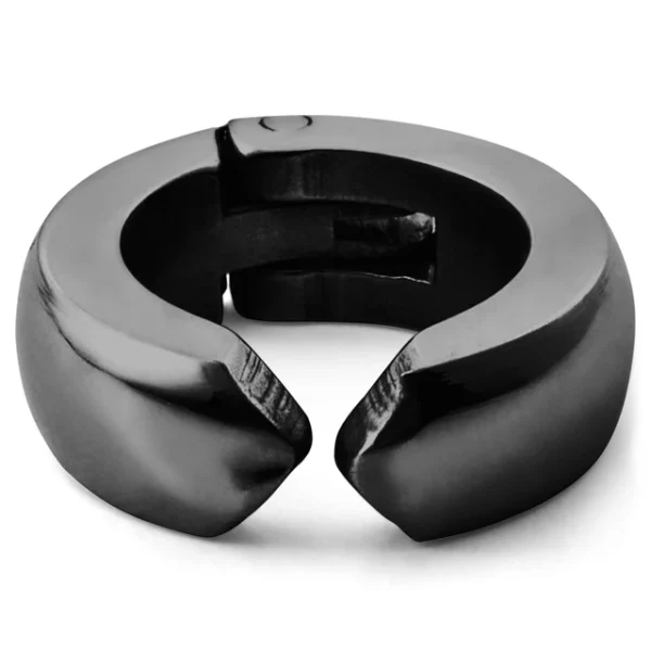 Floyd | Black Stainless Steel Clip-on Hoop Earring