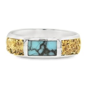 Gold Nugget Turquoise White Gold