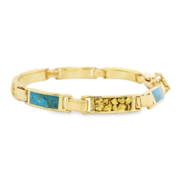 Turquoise Gold Nugget Bracelet – Image 2