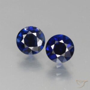 1.31ct Natural Dark Blue Sapphire Gems, Round