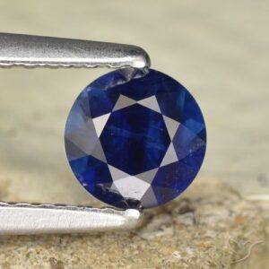 0.60ct Natural Deep Blue Sapphire, Round