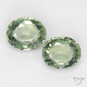 1.58ct Natural Medium Light Green Sapphire Gems